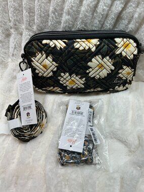 Brand New Lug Coupe XL Convertible Crossbody Bag Autumn Daisies w/Chain Strap